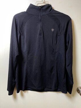 AriatTEK Heat Series Black 1/4 Zip Performance Riding Top L